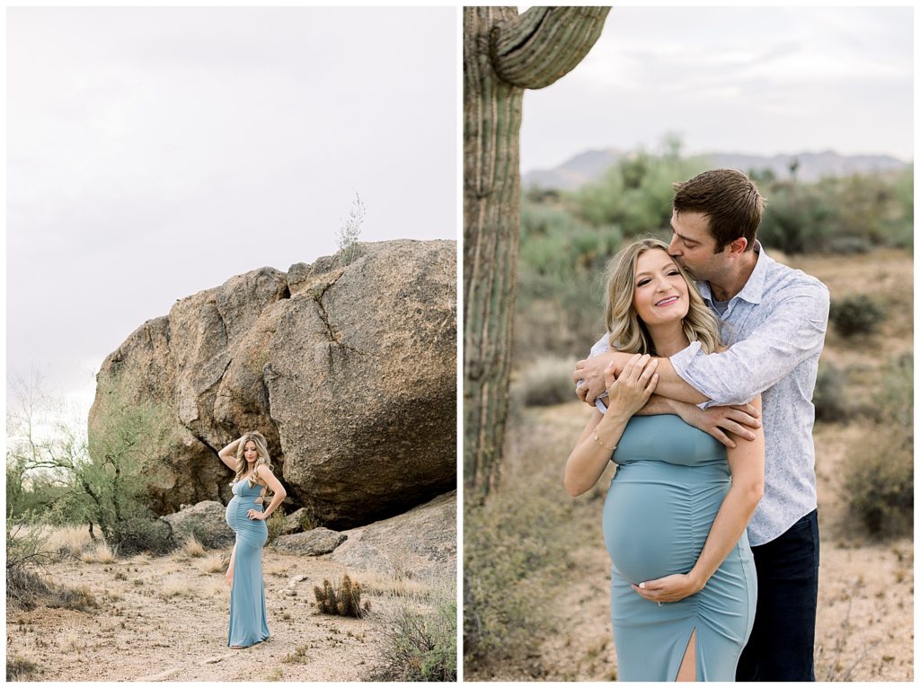 Maternity session in the boulders of the Sonoran desert of Arizona