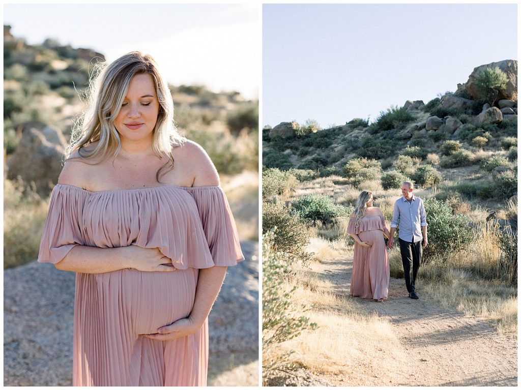 Glowing Scottsdale Maternity Session, blush for baby girl