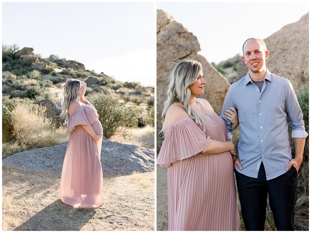 Scottsdale Arizona Maternity Photographer, blush dress for maternity photos