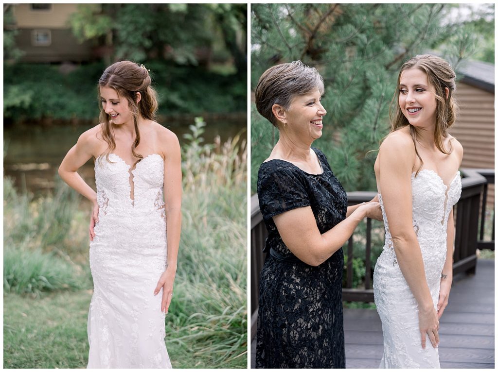 Bride getting ready with her mom at L'Auberge de Sedona Wedding