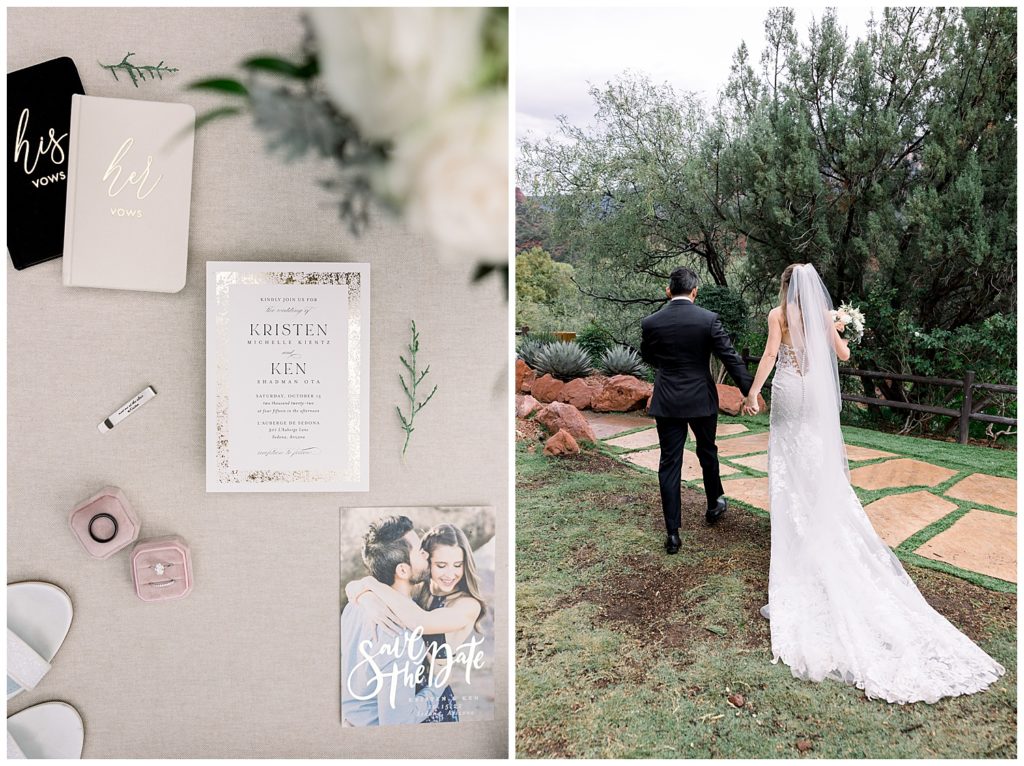 Just Married at L'Auberge de Sedona and Bridal Details