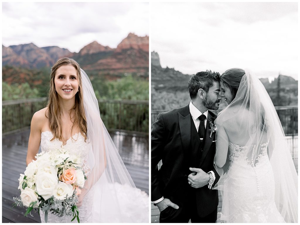 Husband and Wife portraits at L'Auberge de Sedona on the terrace