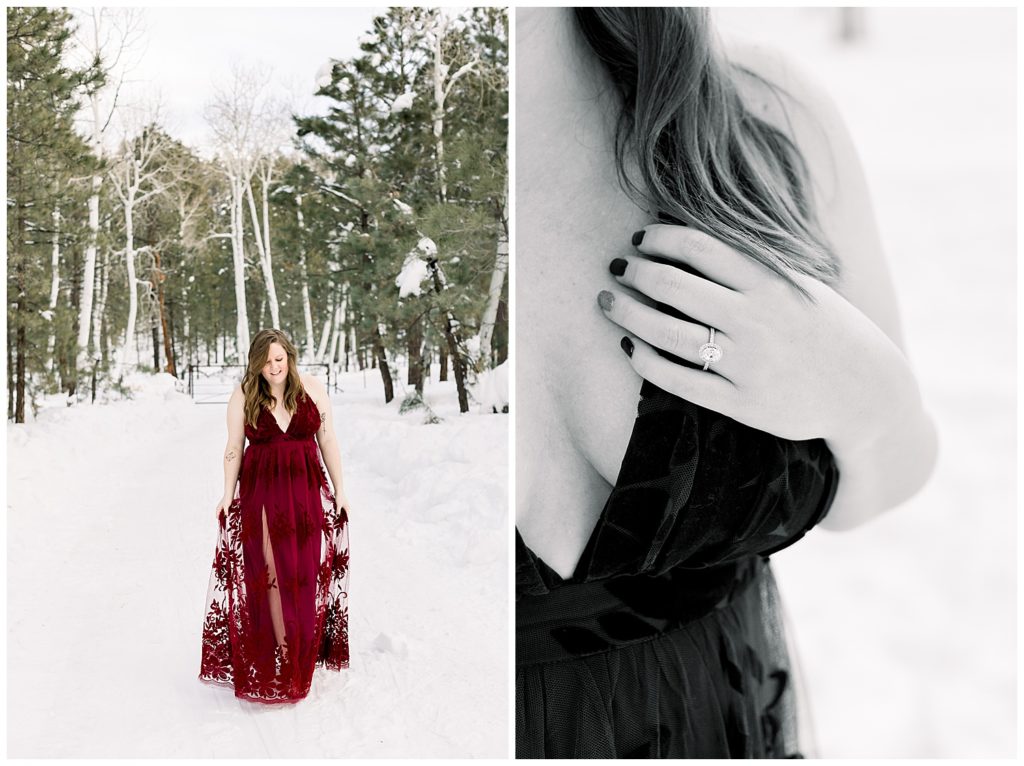 Engagement session in the Snow in Flagstaff Arizona