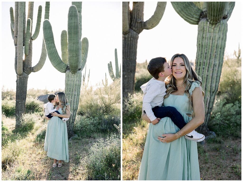 Dessert Maternity Session in Arizona, Sage green dress