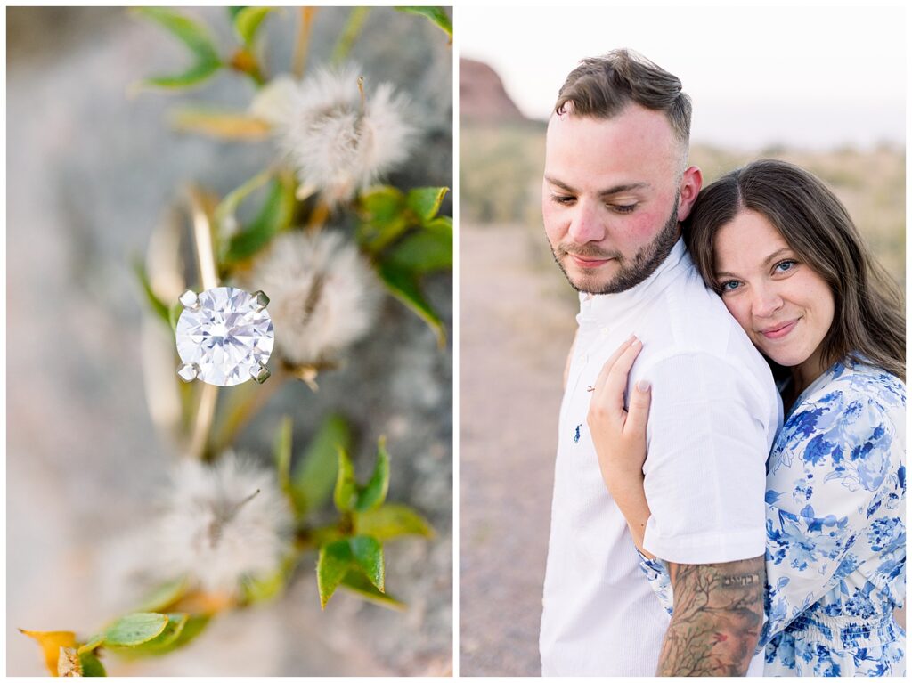 Ring details at Engagement session after surprise proposal