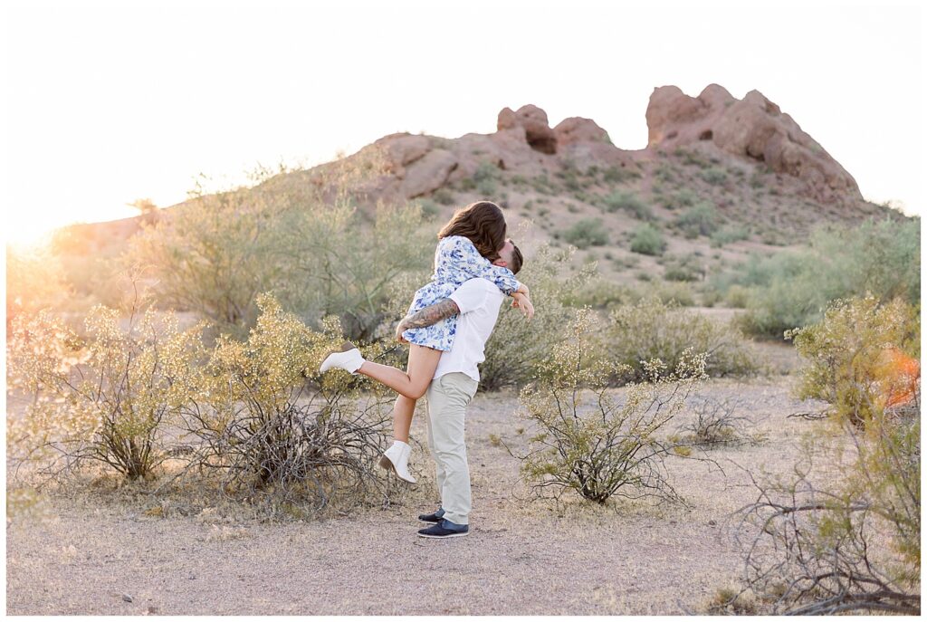 Proposal at Papago Park and Engagement Photos, Phoenix Arizona