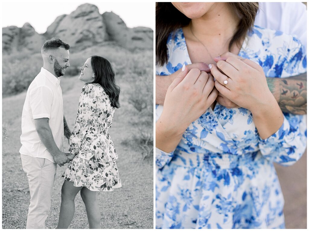 Phoenix Engagement session at Papago Park after proposal